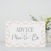 Peach und Gray Zig Zag Advice Card (Stehend Vorderseite)