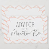 Peach und Gray Zig Zag Advice Card (Vorne/Hinten)