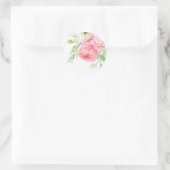 Peach und Green Floral Aufkleber (Tasche)