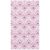 Peach und Lila Damask Floral Elegante Baumwolle Tischdecke (Vorderseite)