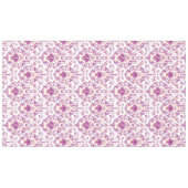 Peach und Lila Damask Floral Elegante Baumwolle Tischdecke (Vorderseite (Horizontal))