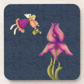 Peach und Lila Iris Untersetzer (Vorderseite)