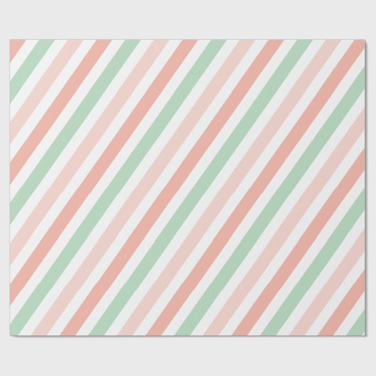 Peach und Moss Stripes Geschenkpapier (Flach)