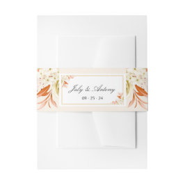 Peach und Orange Boho Trendy Hochzeit Einladungsbanderole