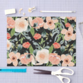 Peach und Schwarzes Muster Seidenpapier (Handwerk)