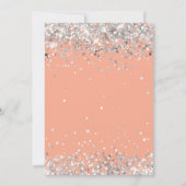 Peach und Silver 13. Geburtstag Einladung (Rückseite)