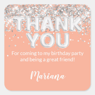 Peach und Silver Party Sticker für Favoriten