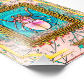 Peach und Türkis Chic Viktorianisch Käfer Muster Fotodruck (Ecke)