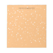 Peach und White Bokeh Confetti Notizblock (Vorderseite)