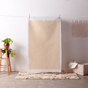 Peach und White Checkerboard Stoff