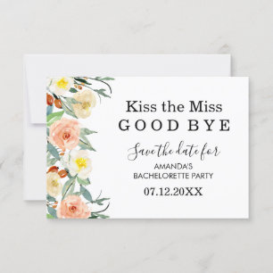 Peach und White Floral Bachelorette Save the Date