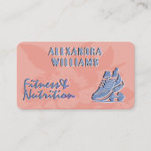 Peach verbleites Blau Geblüht Fitness & Ernährung Visitenkarte (Vorderseite)