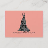 Peach Vintag Dress Hat Mode Diva Visitenkarte (Rückseite)