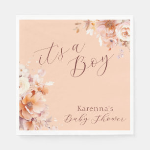 Peach Vintag Floral Fall Es ist eine Baby-Dusche Serviette