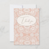 Peach Vintag Lace Flace Dankeschön Karte (Vorderseite)