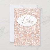 Peach Vintag Lace Flace Dankeschön Karte (Vorderseite)
