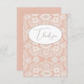 Peach Vintag Lace Flace Dankeschön Karte (Vorne/Hinten)