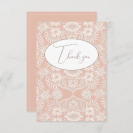 Peach Vintag Lace Flace Dankeschön Karte