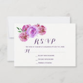 Peach violet plum peonies floral weded RSVP (Vorderseite)