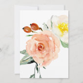 Peach Wassercolor Blume Erste Heilige Kommune Einladung (Rückseite)