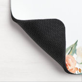 Peach Wassercolor Blume Girl Mit Monogramm Mousepad (Ecke)