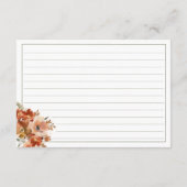 Peach Wassercolor Blumenkäse Brautparty Rezept Begleitkarte (Rückseite)