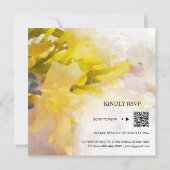 *~* Peach Wassercolor Floral AR15 QR UAWG WEDDING Einladung (Rückseite)