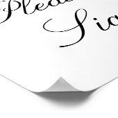 Peach Wassercolor Floral Bitte unterzeichnen Hochz Poster (Ecke)