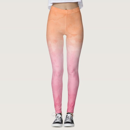 Peach Wassercolor Leggings (Vorderseite)