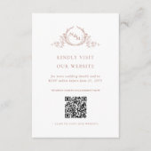 Peach Wassercolor Monogram QR Code/UAWG Online Begleitkarte (Vorderseite)