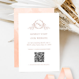 Peach Wassercolor Monogram QR Code/UAWG Online Begleitkarte