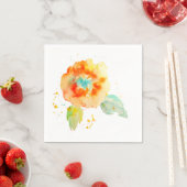 Peach Wassercolor Poppy Serviette (Beispiel)