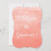 Peach Watercolor 2019 Graduation Party Einladung (Rückseite)