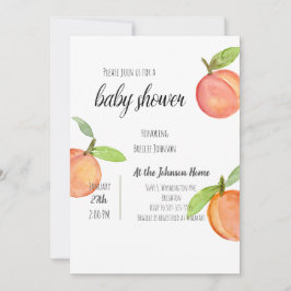Peach Watercolor Babydusche Einladung