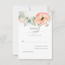 Peach Watercolor Blume Elegant Boho Hochzeit
