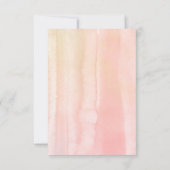 Peach Watercolor Blume Elegant Boho Hochzeit RSVP Karte (Rückseite)