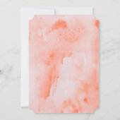 Peach Watercolor Blume Moderne Hochzeitseinladung Einladung (Rückseite)