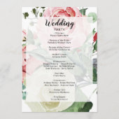 Peach Watercolor Blumenmuster Hochzeit Programm (Rückseite)