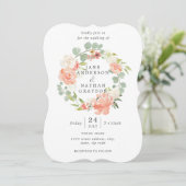 Peach Watercolor Blumenwettbewerb Einladung (Stehend Vorderseite)