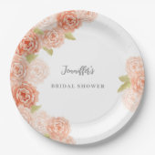 PEACH WATERCOLOR BRAUTPARTY PAPPTELLER (Vorderseite)