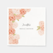 PEACH WATERCOLOR BRAUTPARTY SERVIETTE (Vorderseite)