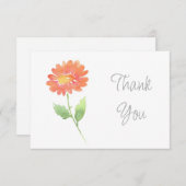 Peach Watercolor Daisy Dankeskarte (Vorne/Hinten)