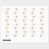 Peach Watercolor Daisy Labels Runder Aufkleber (Blatt)