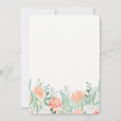 Peach Watercolor Floral | Graduierungspartei Einladung (Rückseite)
