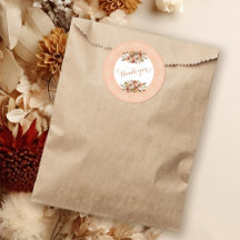 Peach Watercolor Floral Vielen Dank