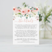Peach Watercolor Floral Wedding Begleitkarte (Stehend Vorderseite)