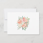 Peach Watercolor Floral Wedding RSVP Karte (Rückseite)