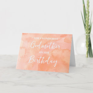 Peach Watercolor GodMutter Geburtstag Karte