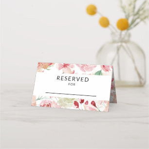 Peach Watercolor Hochzeitempfehlung reserviert Tab Platzkarte