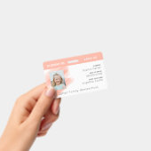 Peach Watercolor Homeschool Student ID Abzeichen Ausweis (Handheld)